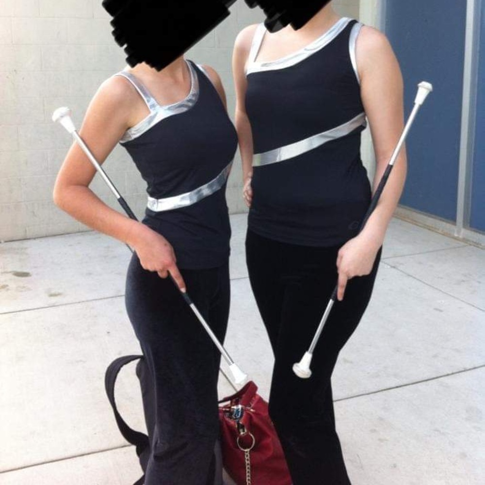 Black and Silver Dance Top